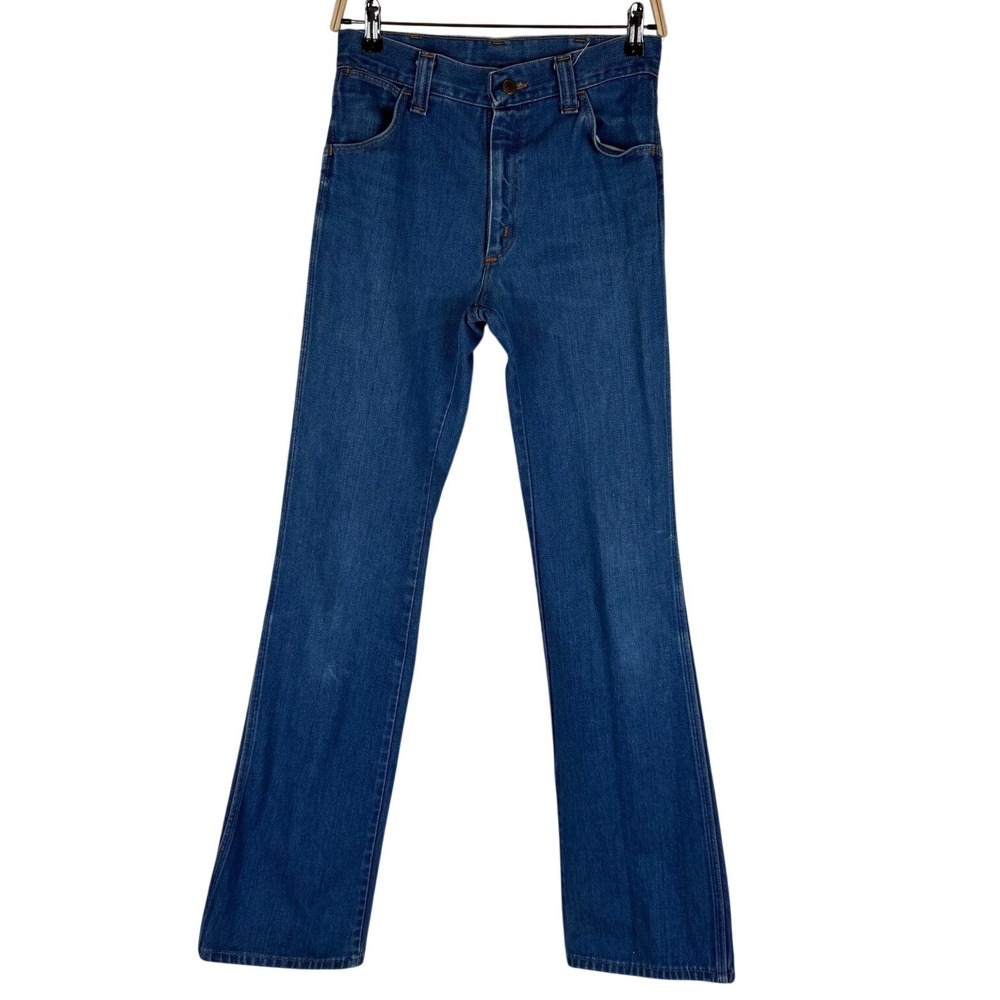 VTG 1970s Sedgefield Mens Flare Jeans Blue Denim Talon Zipper Made in USA 29x36